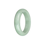 Genuine Untreated Light Green with Dark Green Spot Jade Bangle - 54mm Half Moon
