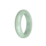 Genuine Untreated Light Green with Dark Green Spot Jade Bangle - 54mm Half Moon