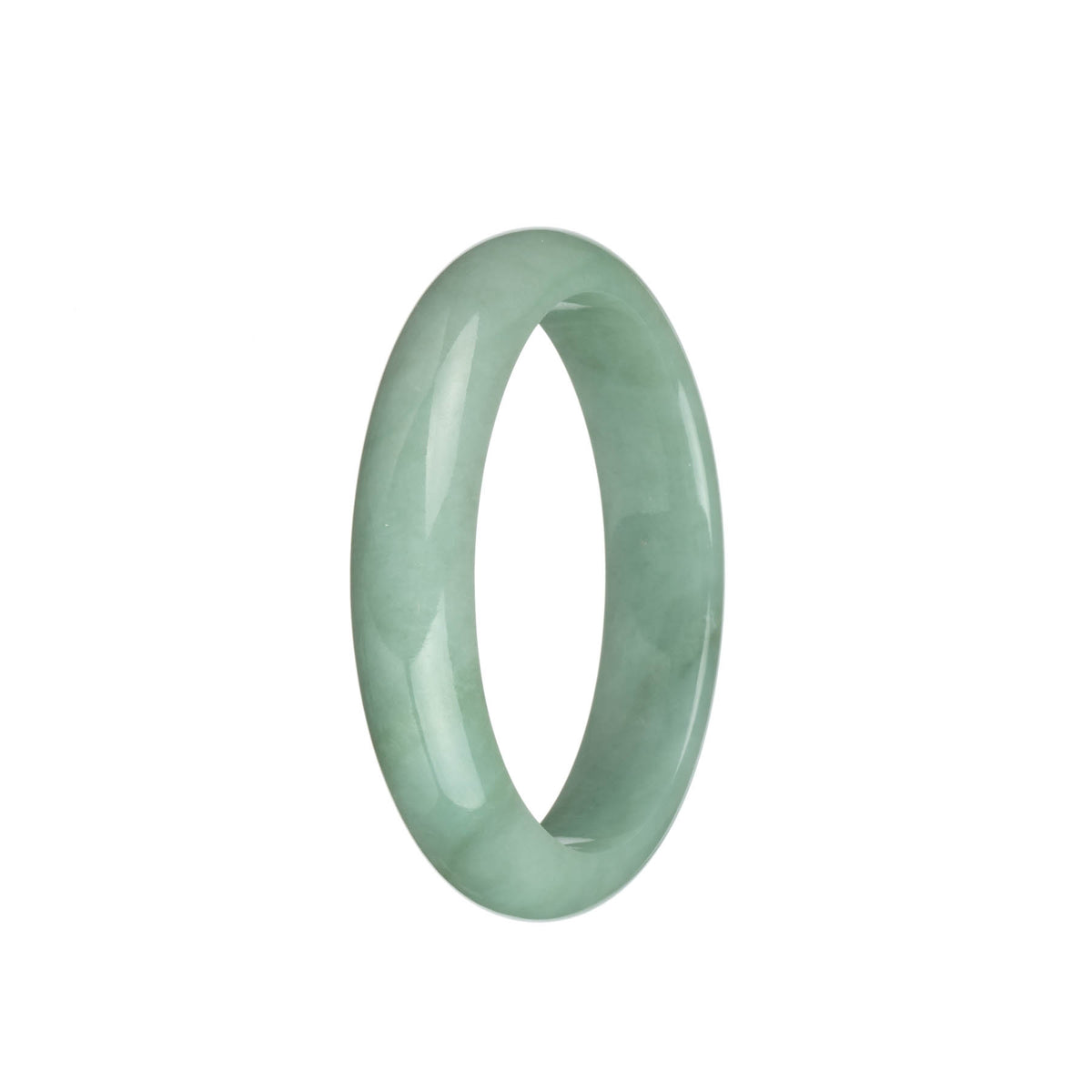 Genuine Untreated Green Burmese Jade Bangle - 58mm Oval