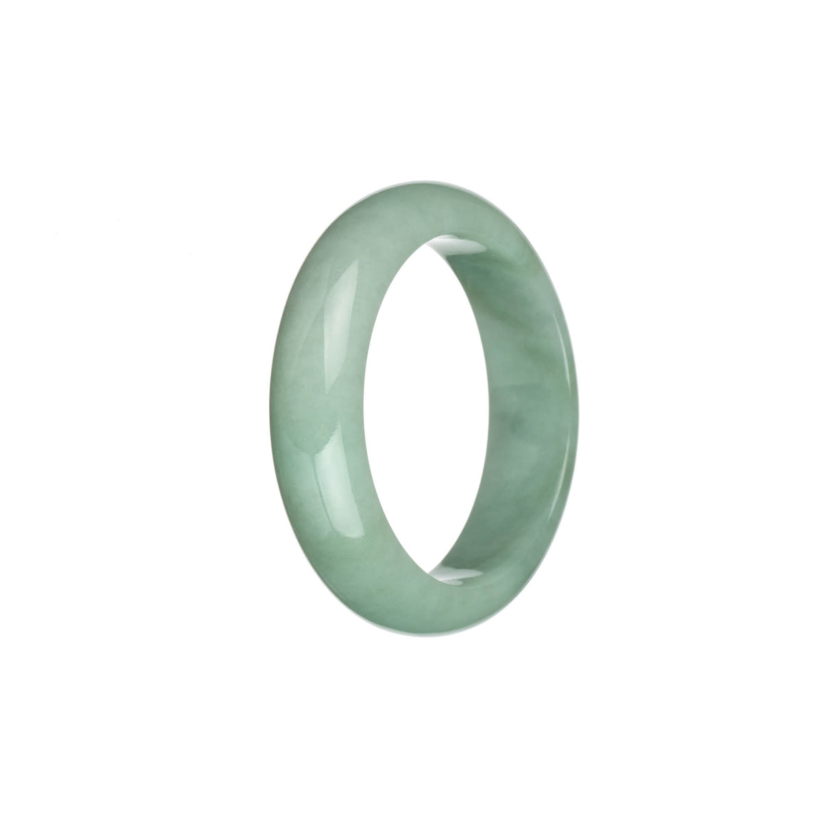 Genuine Untreated Green Burmese Jade Bangle - 58mm Oval