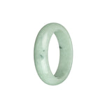 Certified Type A Light Green with Dark Green Spots Burmese Jade Bangle - 53mm Half Moon