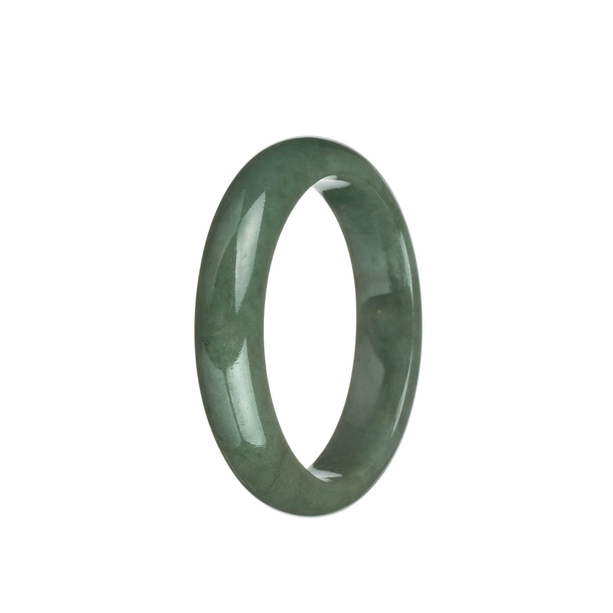 Genuine Grade A Green Jadeite Bangle - 56mm Half Moon