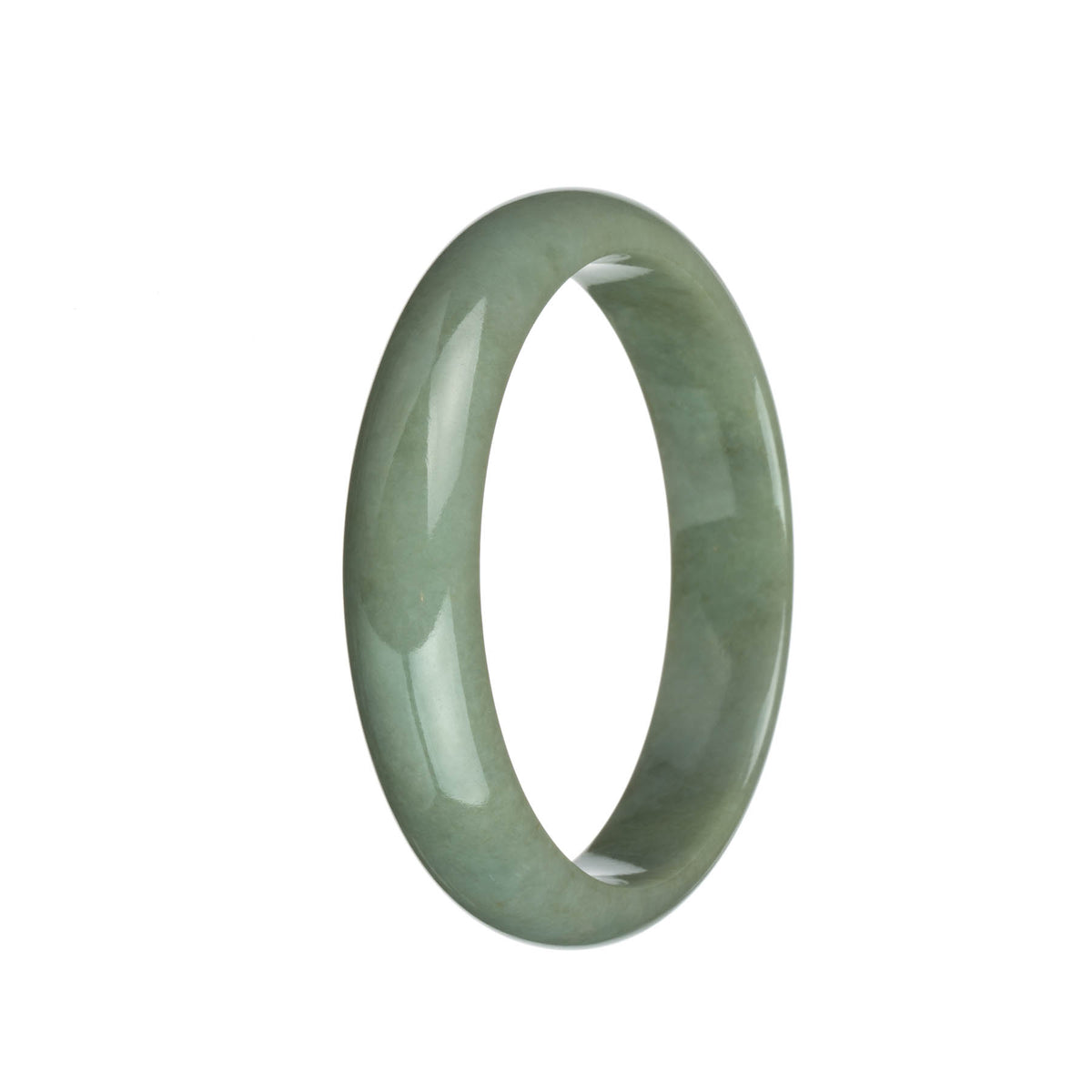 Genuine Untreated Light Olive Green Jade Bracelet - 65mm Half Moon