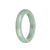 Genuine Natural Pale Green Jadeite Bangle Bracelet - 61mm Half Moon
