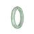 Genuine Untreated Light Green Jadeite Bracelet - 58mm Half Moon