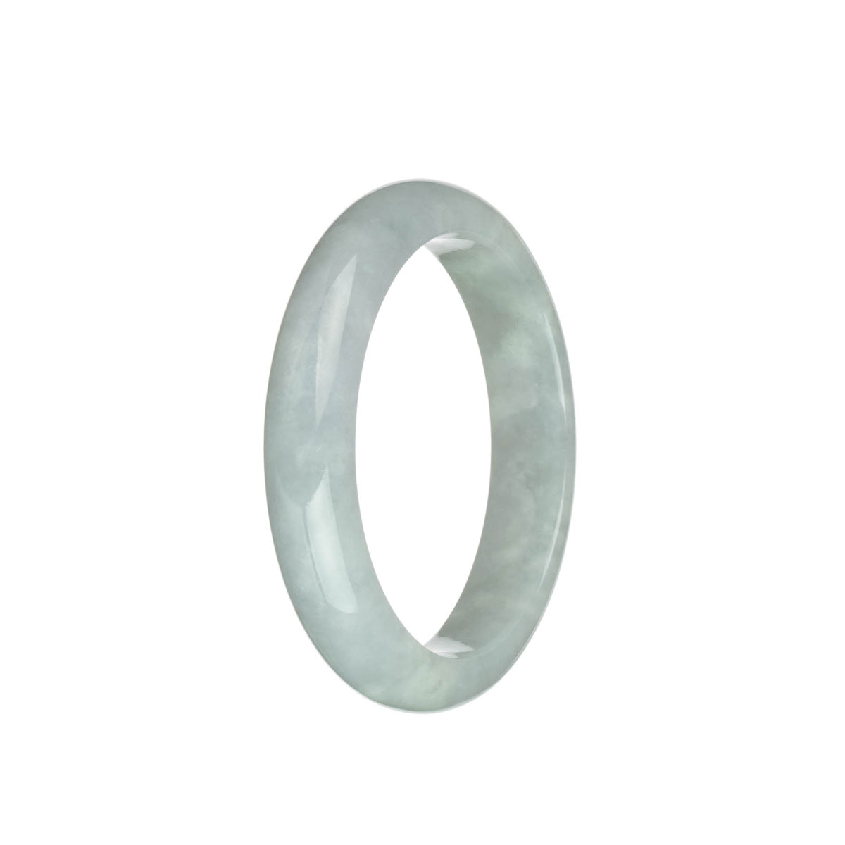 Genuine Grade A White Traditional Jade Bangle - 57mm Half Moon