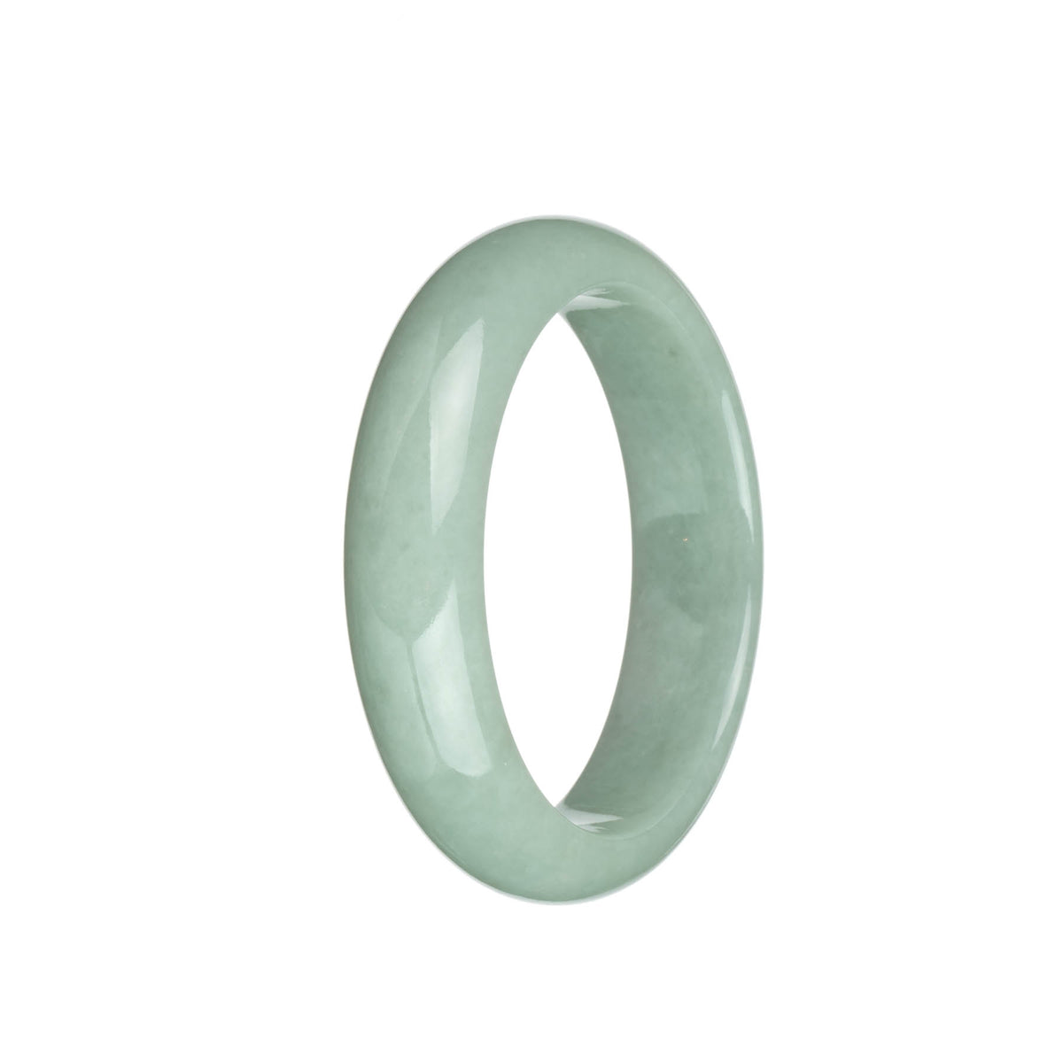 Genuine Untreated Pale Green Burma Jade Bracelet - 58mm Half Moon