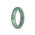Genuine Grade A Green Jade Bangle Bracelet - 56mm Half Moon