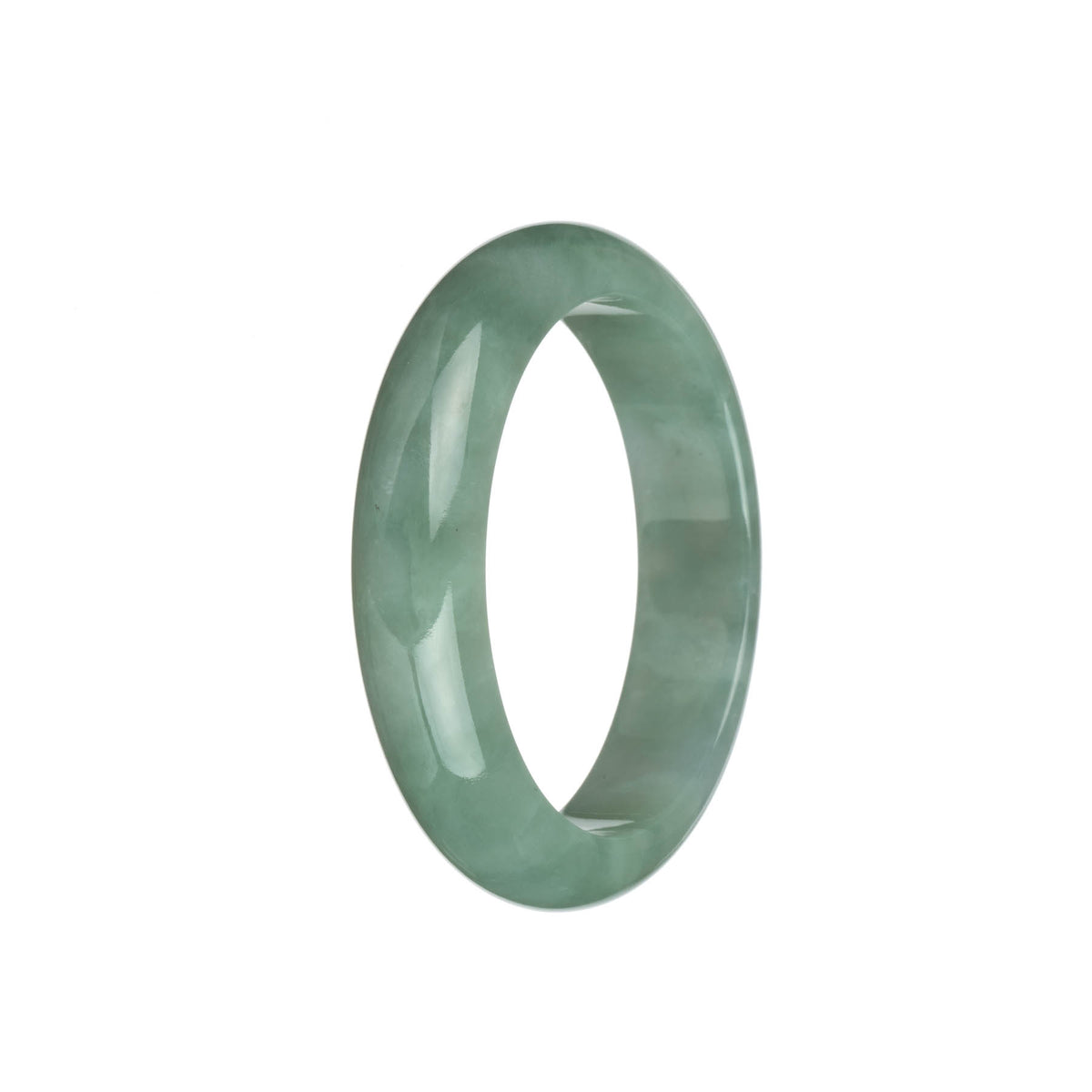 Genuine Grade A Green Jade Bangle Bracelet - 56mm Half Moon