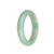 Real Grade A Green with Light Grey Traditional Jade Bracelet - 59mm Semi Round