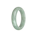 Authentic Type A Pale Green Burmese Jade Bracelet - 57mm Half Moon