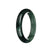 Certified Grade A Green with Black and Dark Green Patterns Burma Jade Bracelet - 62mm Half Moon