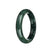 Real Type A Green with Black and Dark Green Patterns Jade Bracelet - 62mm Half Moon