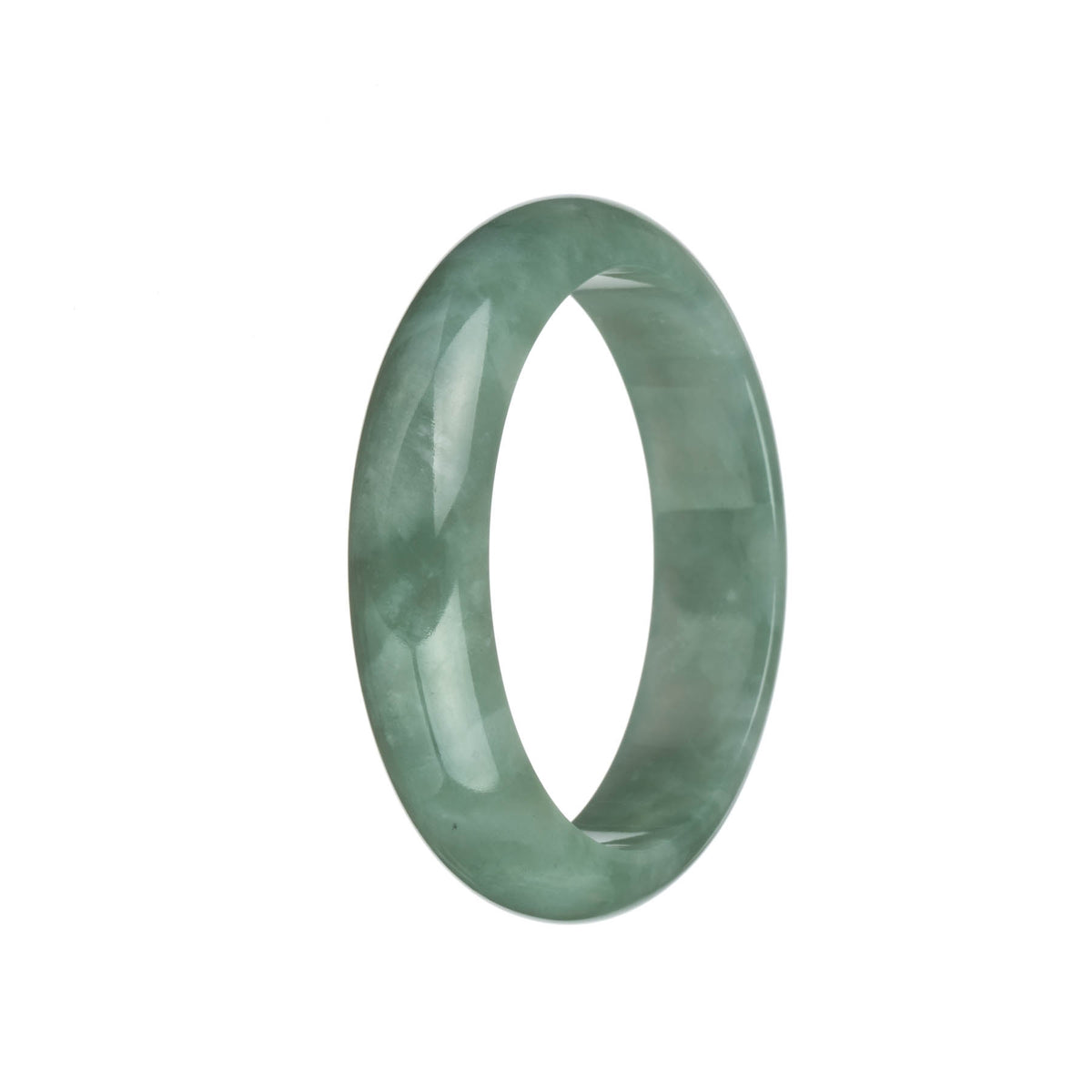 Certified Natural Green Burma Jade Bracelet - 61mm Half Moon
