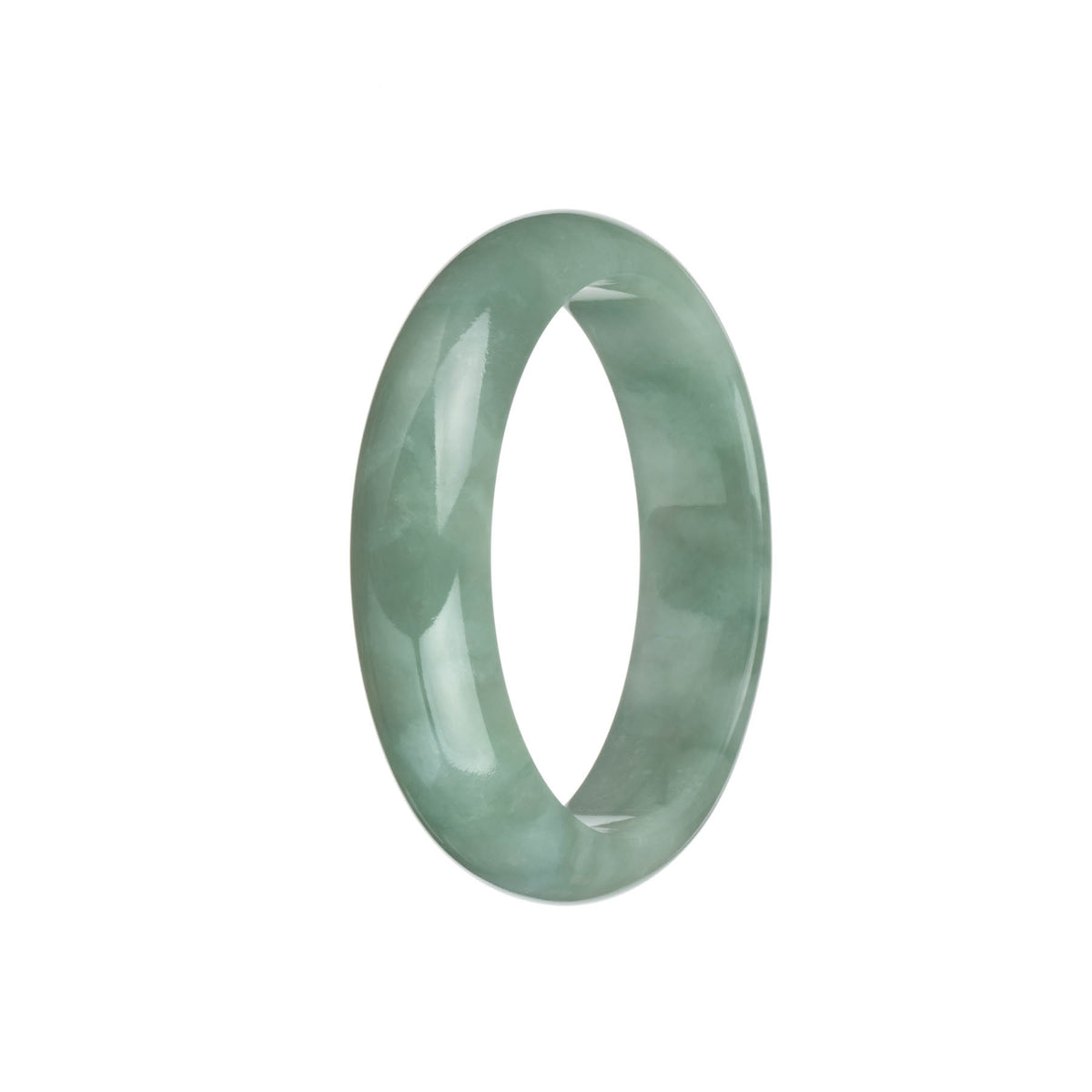 Genuine Grade A Green Jadeite Jade Bracelet - 58mm Half Moon