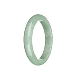 Genuine Grade A Light Green Traditional Jade Bangle - 63mm Half Moon