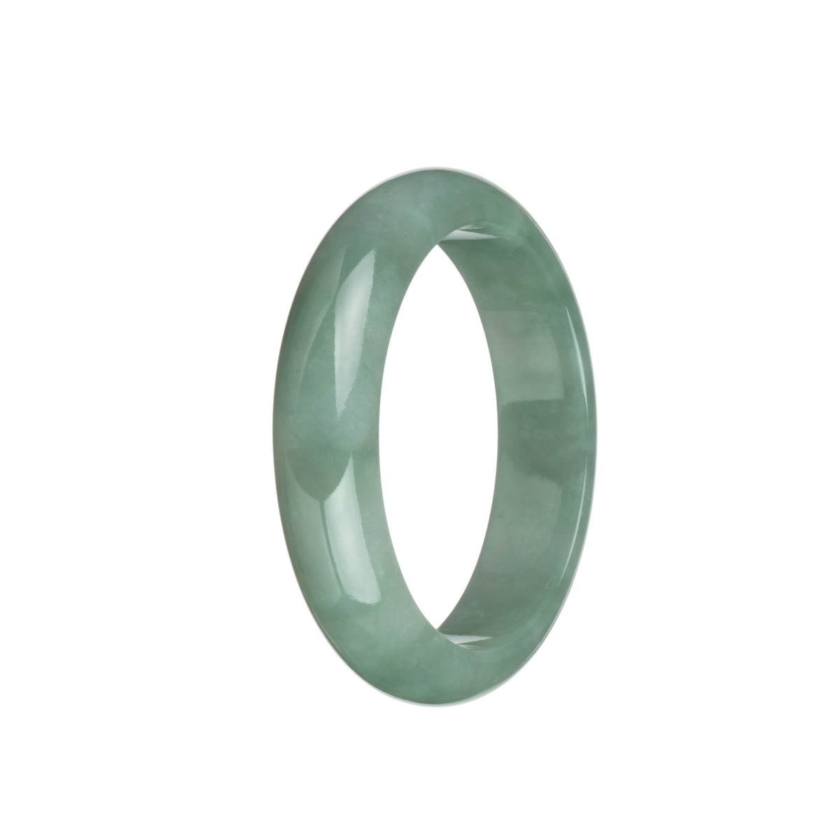 Real Grade A Green Burma Jade Bracelet - 58mm Half Moon