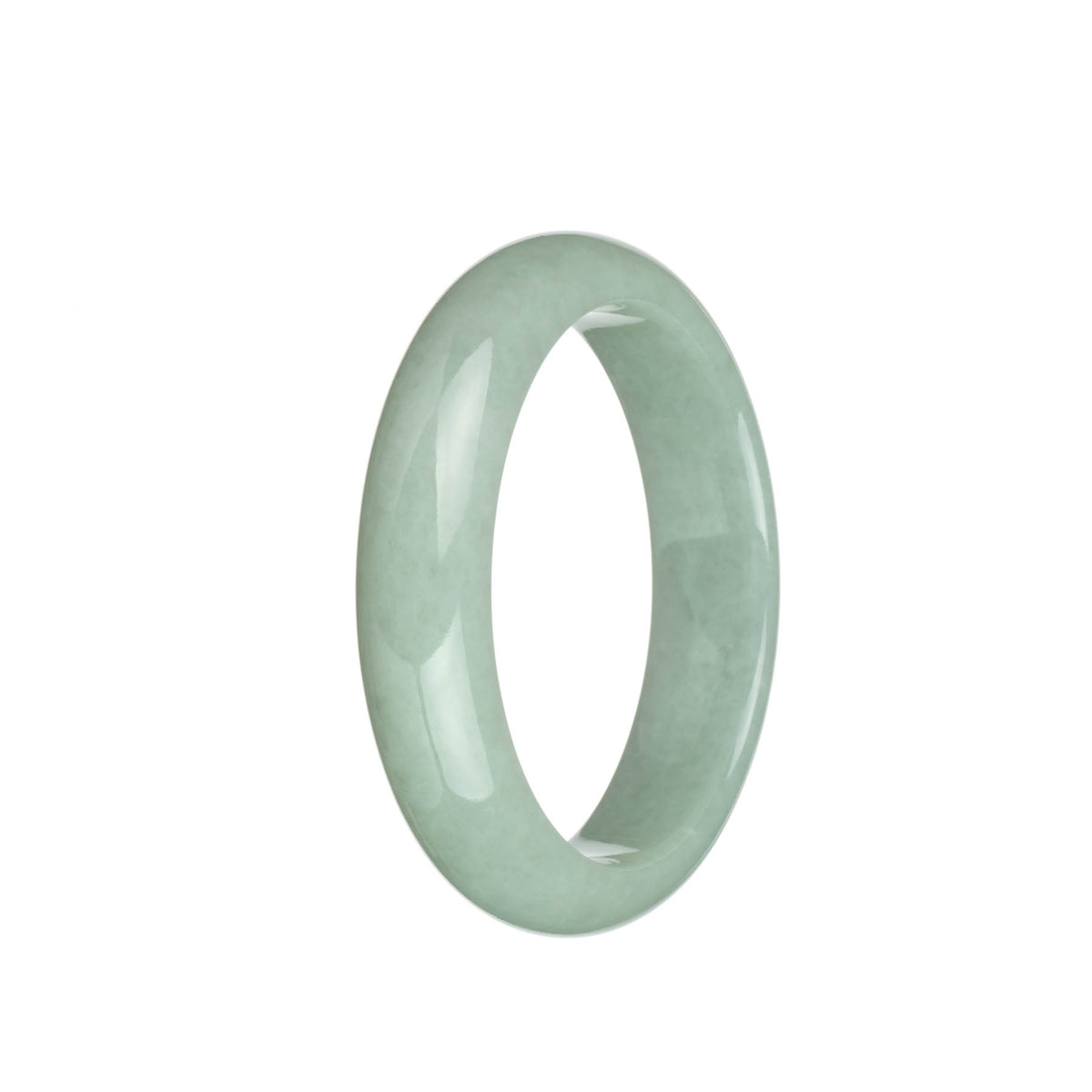 Certified Grade A Light Green Jadeite Bangle - 58mm Half Moon