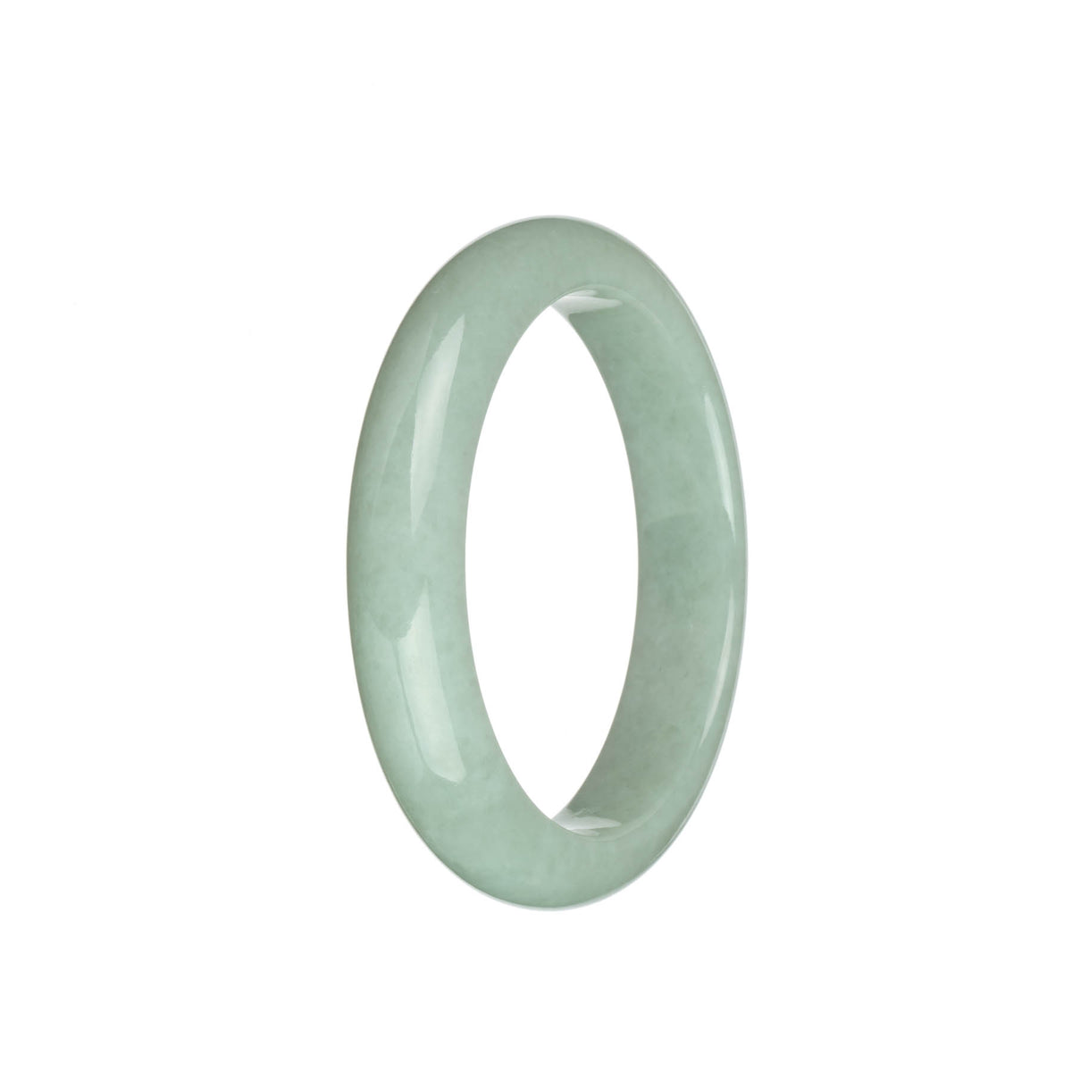 Real Grade A Light Green Jadeite Jade Bracelet - 58mm Half Moon