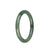 Certified Type A Green with Light Brown Patch Jade Bangle - 59mm Petite Round
