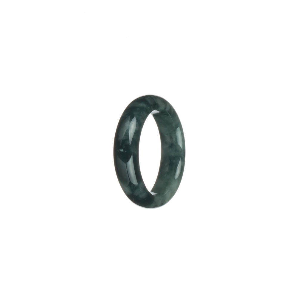 Certified Dark Green Burmese Jade Ring - US 8.5