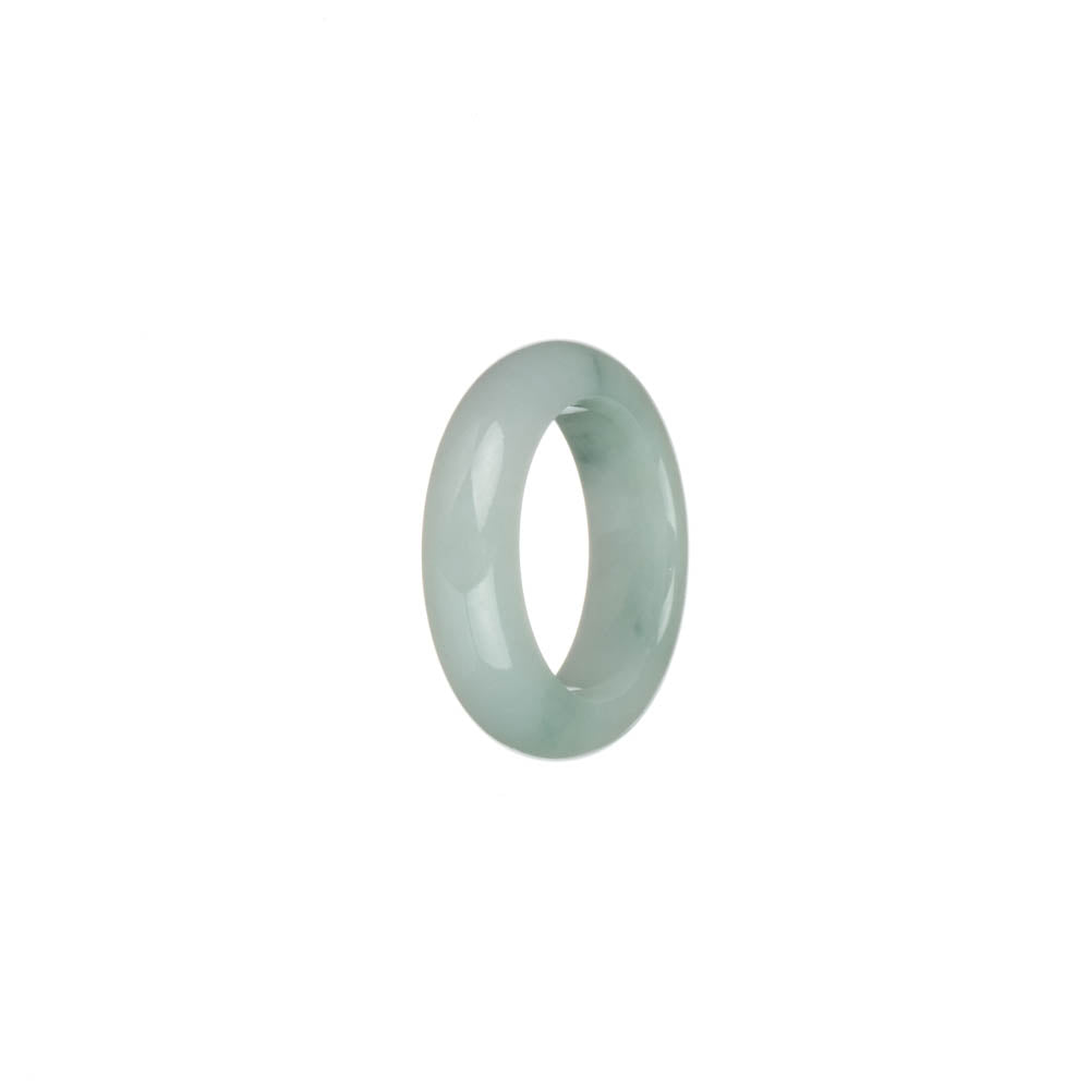 Real White with Green Pattern Jadeite Jade Band - US 7