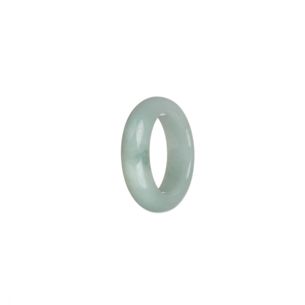 Real White with Green Pattern Jadeite Jade Band - US 7