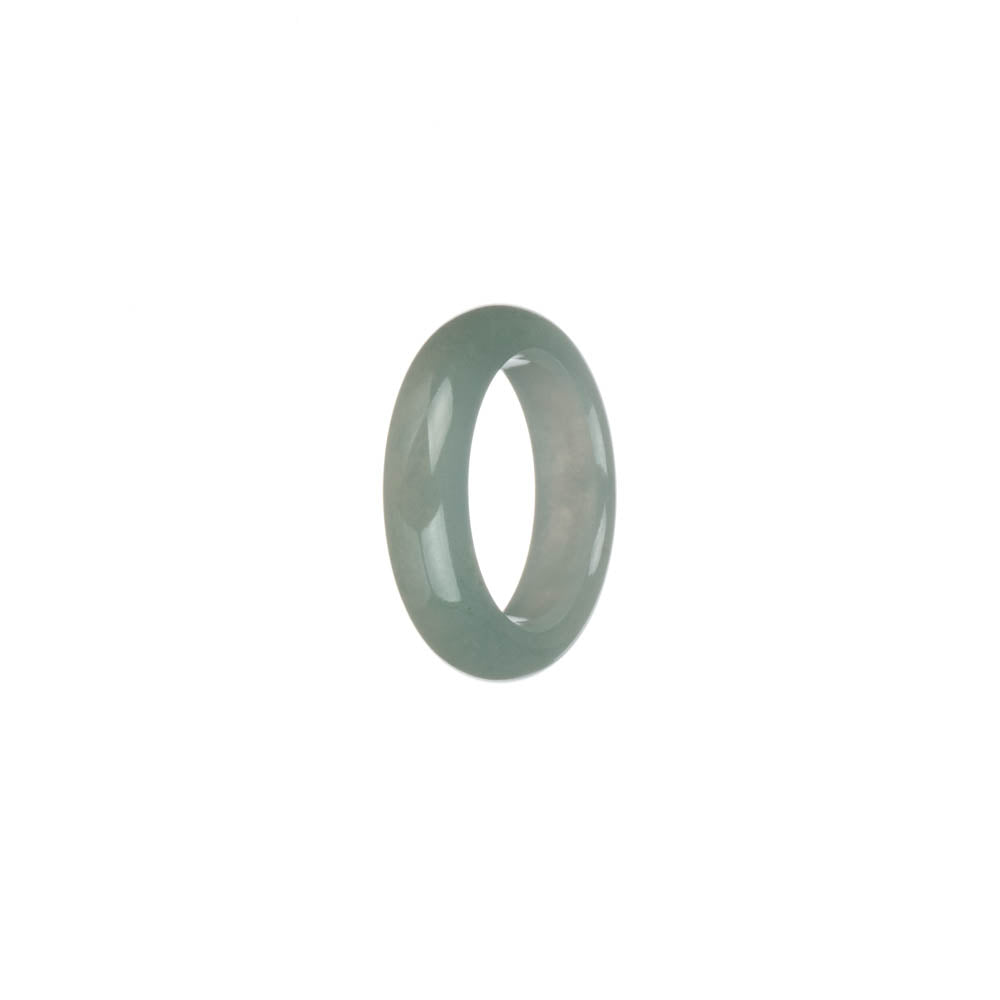 Certified Greyish White Jade Ring - US 7