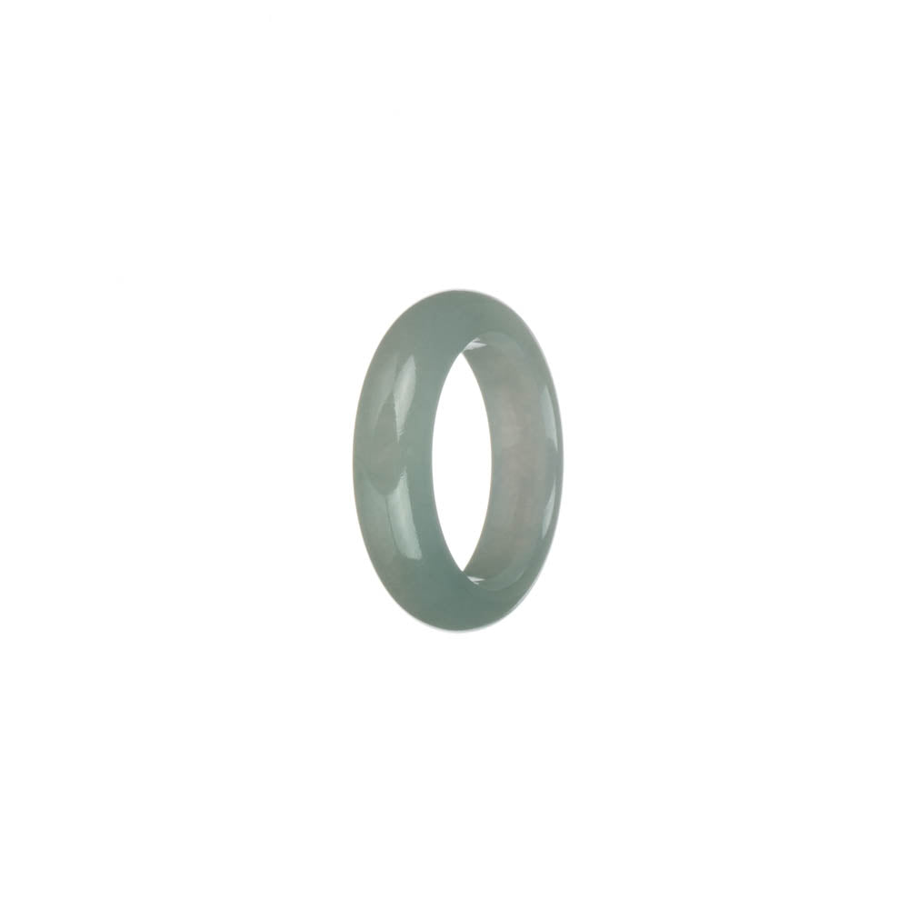 Certified Greyish White Jade Ring - US 7