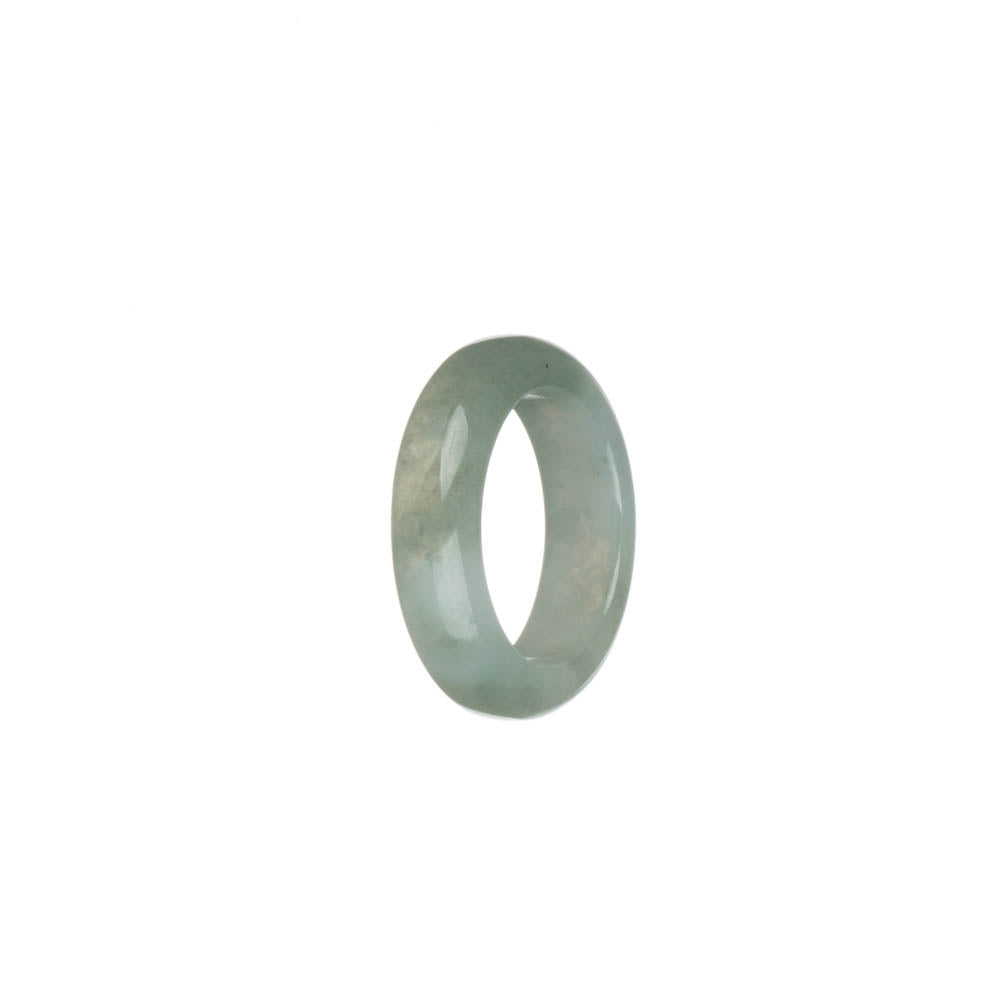 Certified White and Pale Green Burma Jade Ring- US 7.5