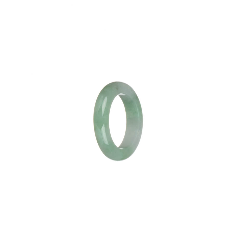 Certified White and Green Burma Jade Ring - US 4.5