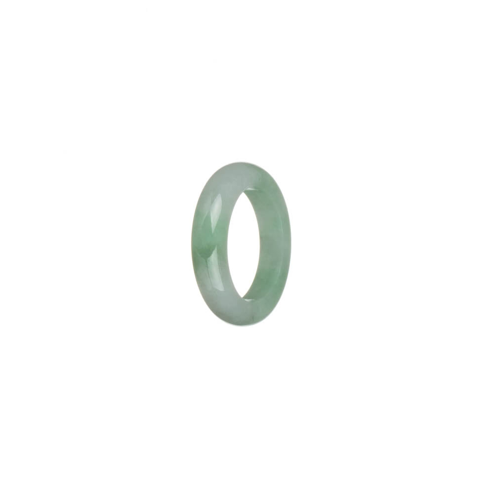 Certified White and Green Burma Jade Ring - US 4.5