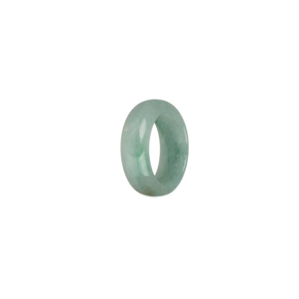 Genuine Pale Green with Green Patterns Jadeite Jade Ring - US 5.5