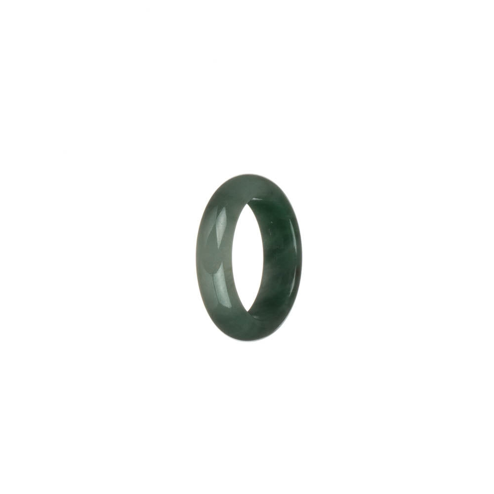 Certified Green with Imperial Green Pattern Jade Ring- US 5.75