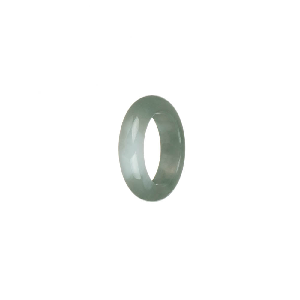 Genuine White and Light Green Burmese Jade Ring- US 5.5