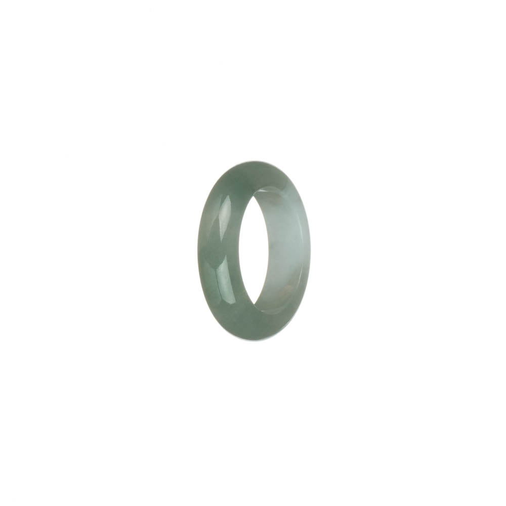 Genuine White and Light Green Burmese Jade Ring- US 5.5