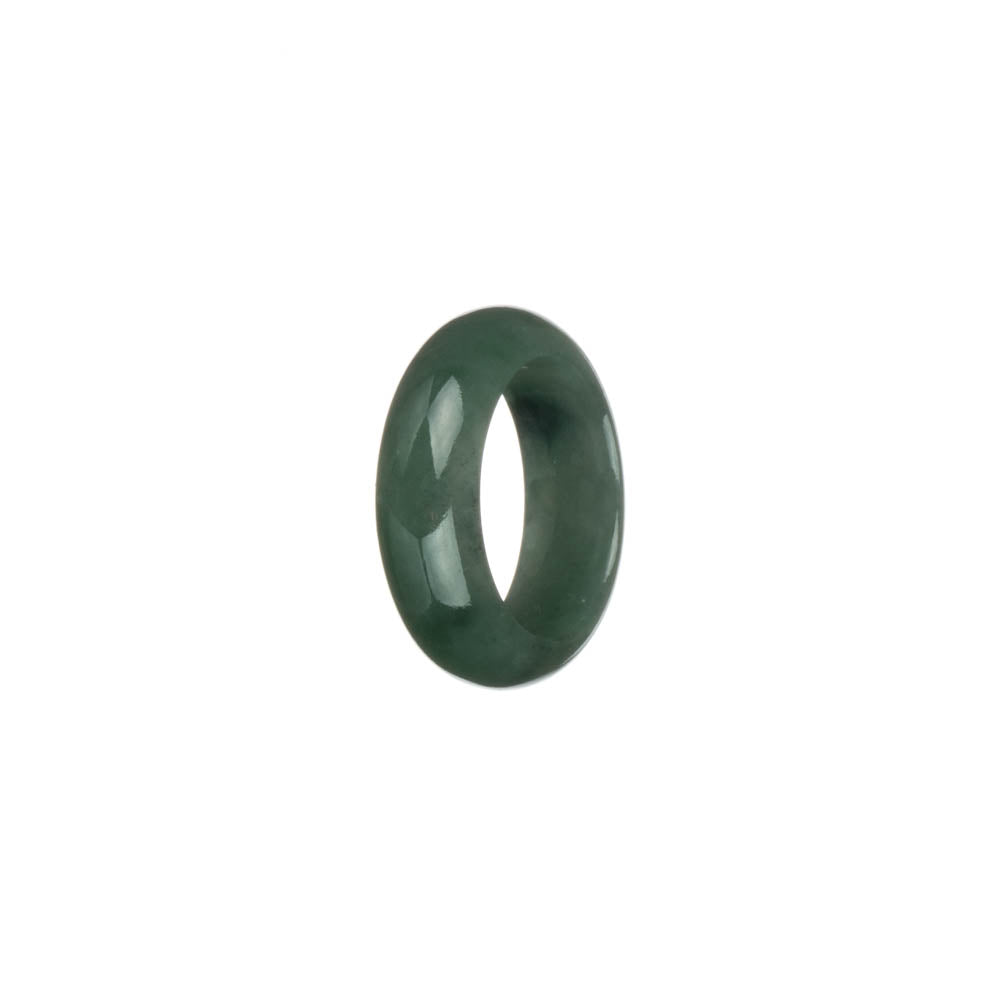 Genuine Green with Apple Green Pattern Burmese Jade Ring- US 7.5