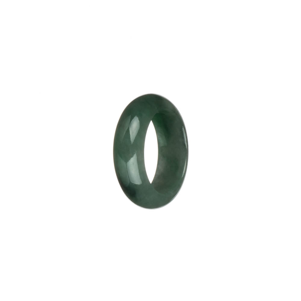 Genuine Green with Apple Green Pattern Burmese Jade Ring- US 7.5