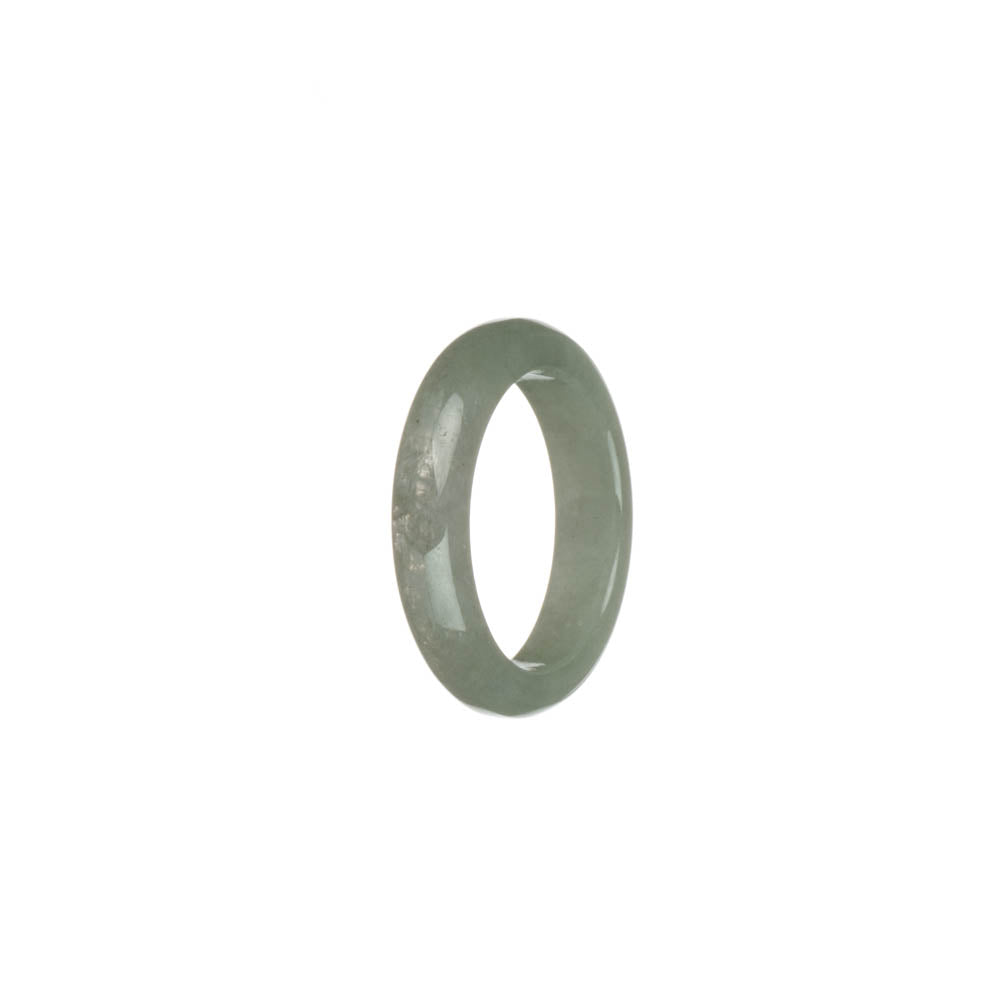 Real Light Green and White Burmese Jade Ring- US 9.75