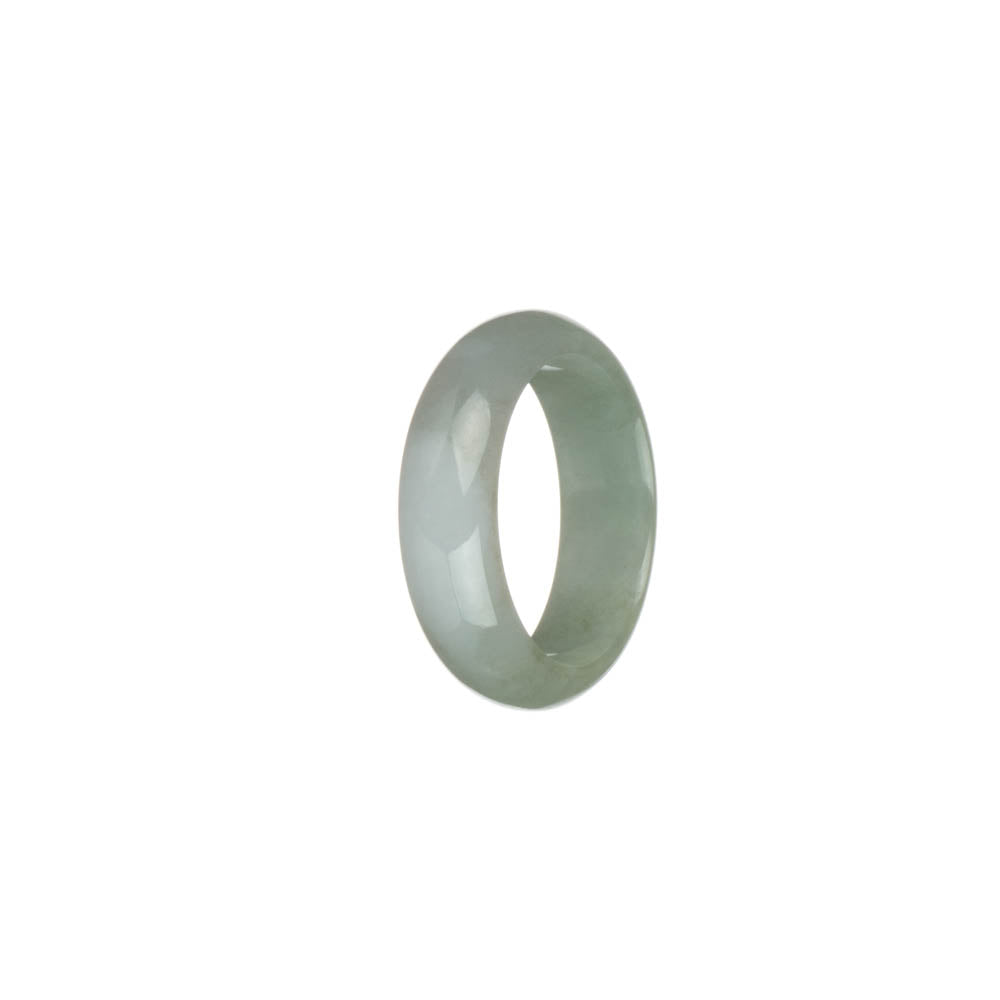 Certified Light Green and White Jadeite Jade Band - US 9.75
