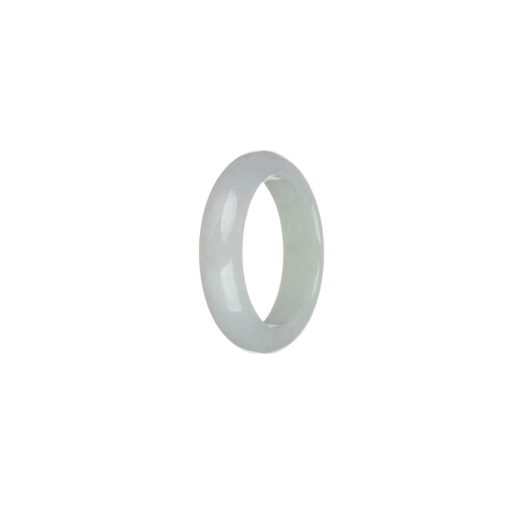 Authentic White and Pale Green Jade Ring - US 9.5