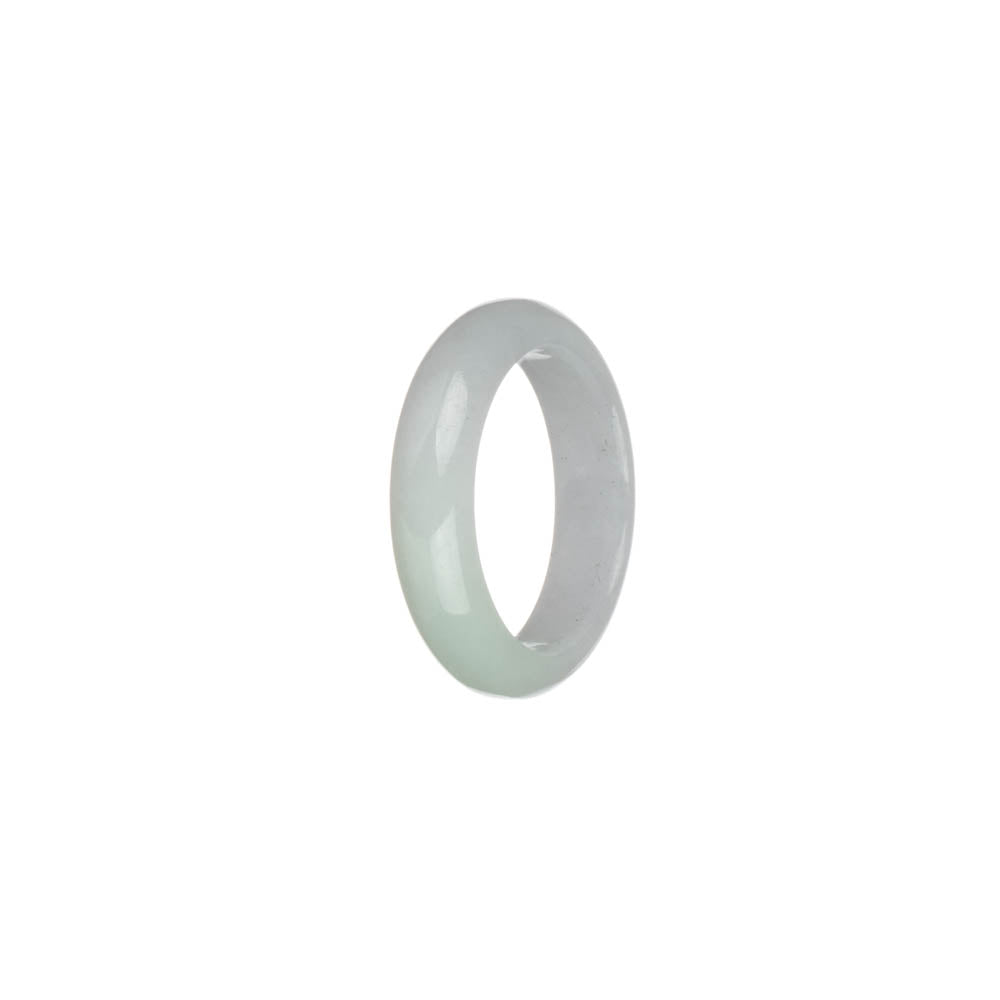 Authentic White and Pale Green Jade Ring - US 9.5