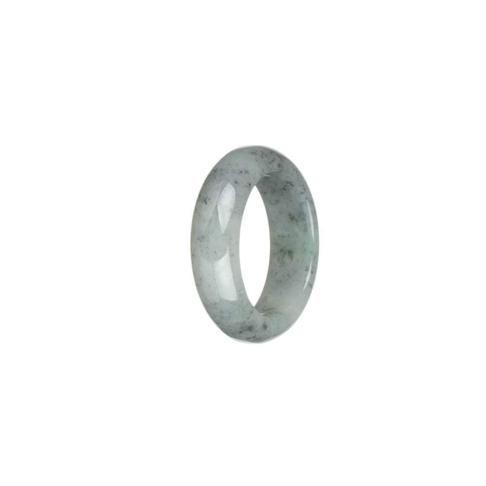 Real Light Grey with Grey Spots and Light Green Patch Jade Band - US 9.5