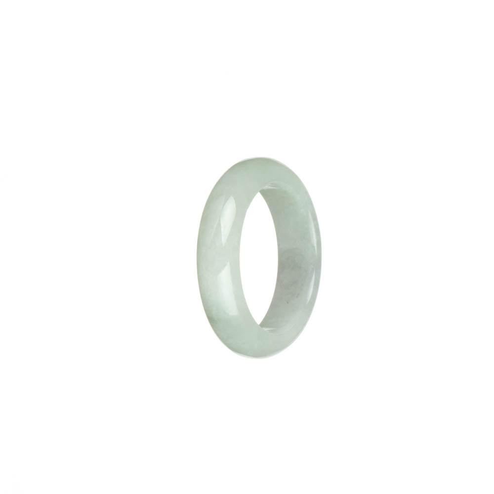 Real White with Pale Green Jade Ring - US 9.5