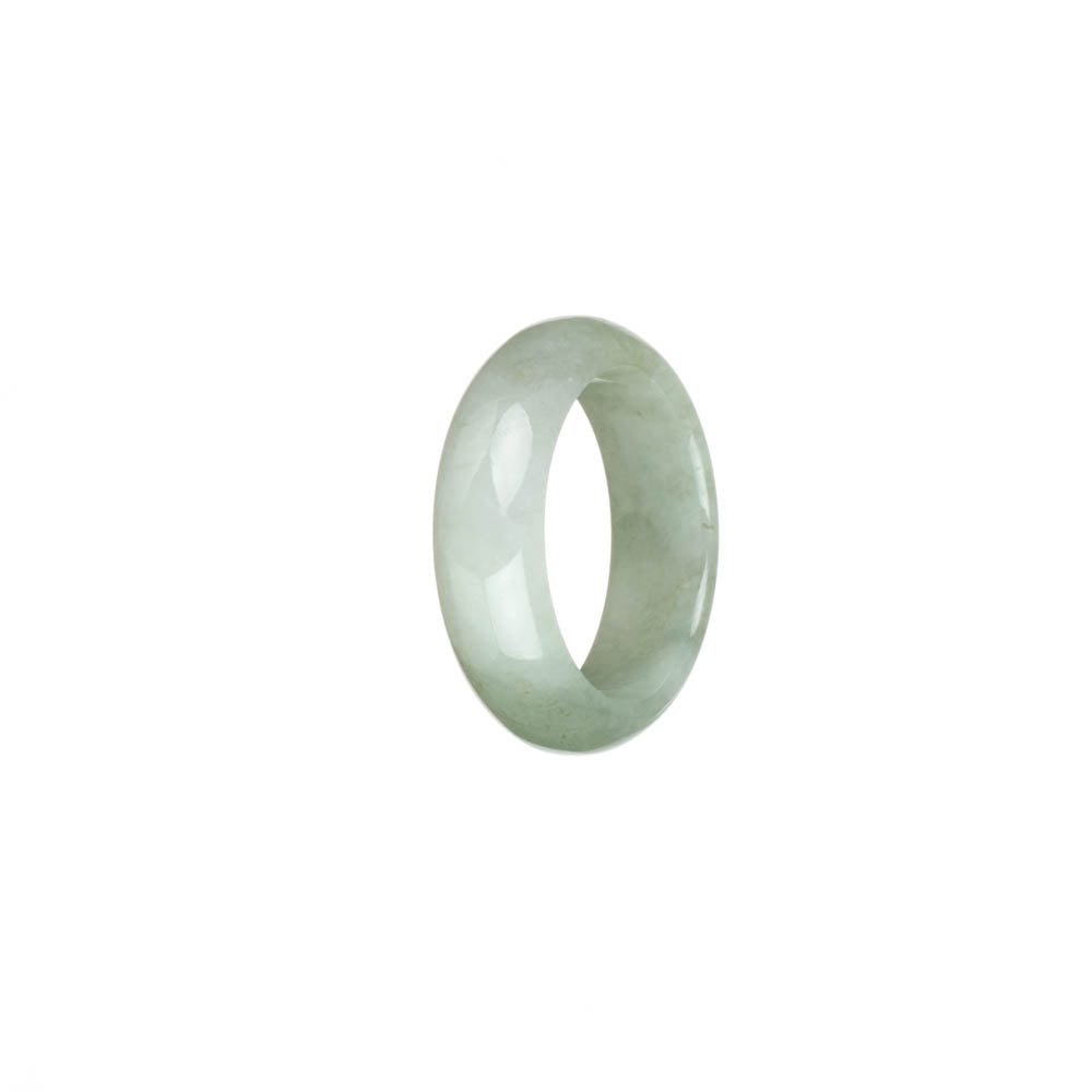 Certified Pale Green with White Jadeite Jade Band - US 9.5
