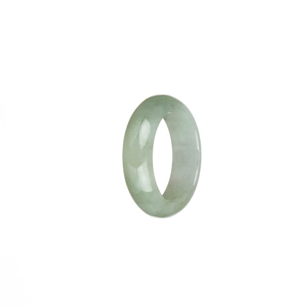 Certified Pale Green with White Jadeite Jade Band - US 9.5