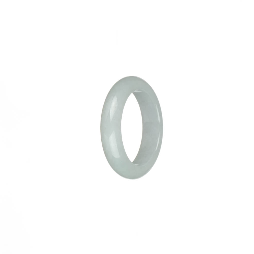 Certified White Burma Jade Ring- US 9.75