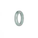 Real Greyish White Burmese Jade Band - US 9.5