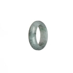 Genuine Whiteish Grey with Grey Spots, and Light Green Spot Jade Ring- US 9.5
