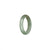 Certified Green and White with Brown Patch Burmese Jade Band - US 9.75